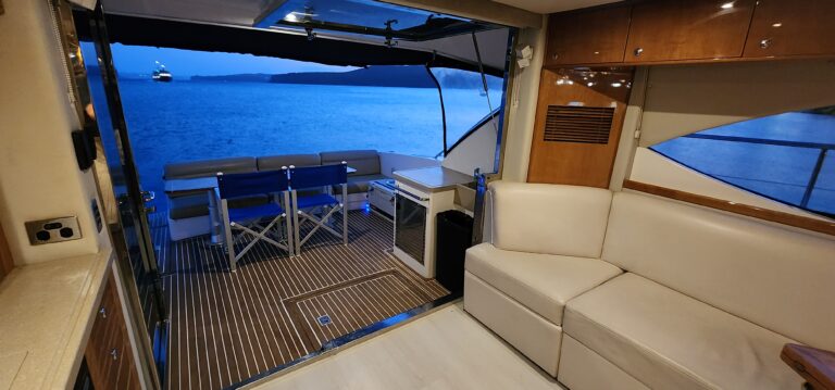 Room to gather on the open aft deck