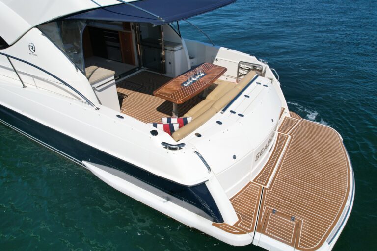 The aft deck dressed for a wedding