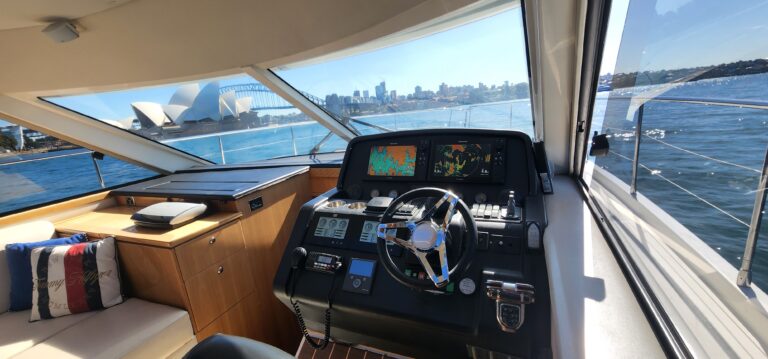 The upgraded Riviera 5000 helm and latest Raymarine navigation technology